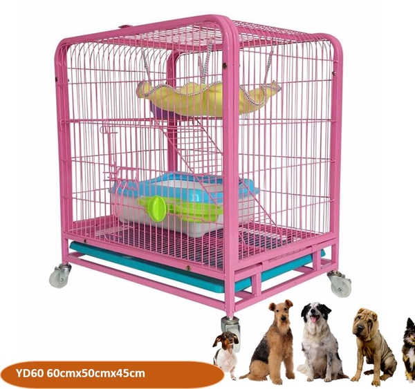 Lồng nuôi chó sơn tĩnh điện - Lồng YD 4 size (Nan vuông dày / nan ống )  MÀU NGẪU NHIÊN chuồng chó /-HP10197TC
