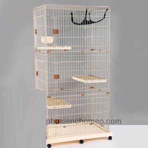 SP1410 - Lồng mèo 3 tầng nhựa 8455167 (6 bánh) ( BP268 ) (hanpet 4711474)