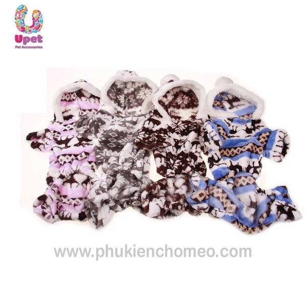 HP-Áo chó mèo - Kiểu áo lông có mũ có tay -  AO960 / quần áo thú cưng / áo ấm chó / áo mèo / áo thu đông chó mèo-HP10013TC