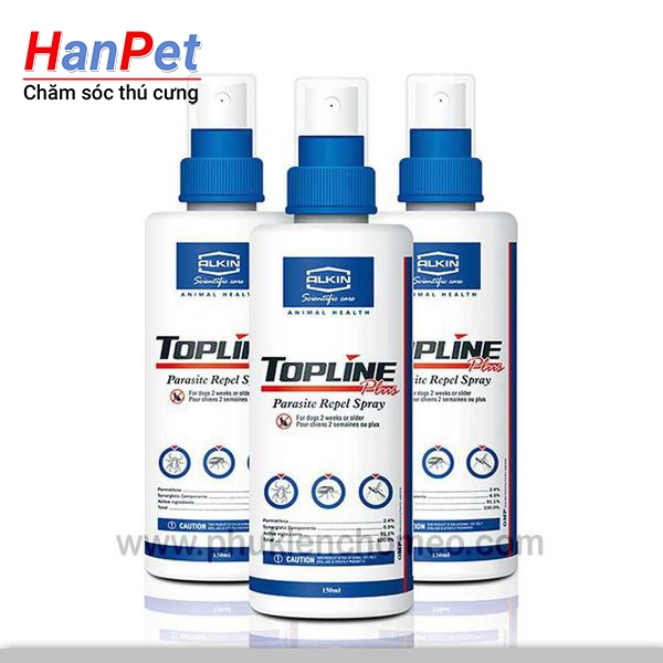 TP007 - Topline xịt ve rận 150ml (hanpet 4711658) trị ghẻ ngứa trên mèo