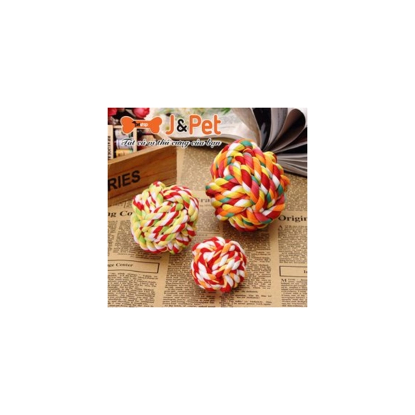 HP-HP10079TC-NHẬP KHẨU HÀN QUỐC (Size Trung) -Đồ chơi bóng dây thừng M xanh đỏ (Hanpet 6970848511829) Đồ thú cưng / chó mèo /