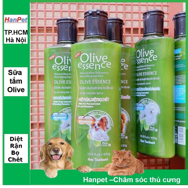 HP-Sữa tắm tinh dầu ô liu chó mèo - Sữa tắm OLIVE 450ml loại Trị ve rận  dầu gội thú c-HP10787TC