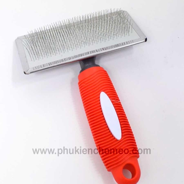 SP492 -Lược chải xù cán cao su (hanpet 4711765) lược chải lông chó mèo hình chữ nhật