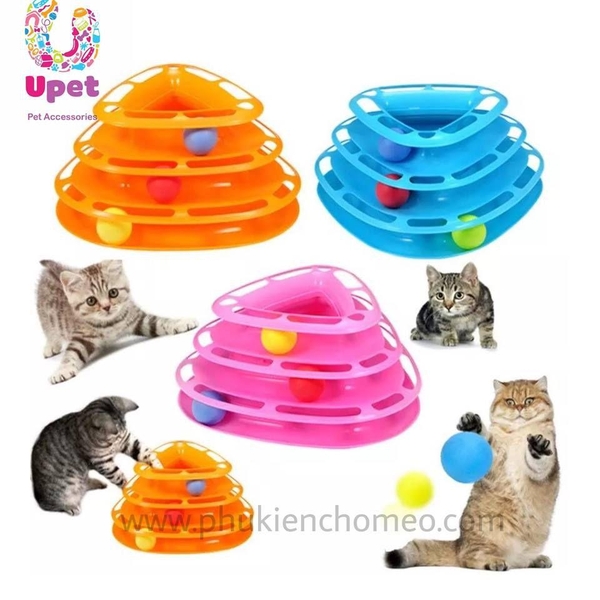 SP1513 - Đồ chơi 3 tầng hình tam giác WE220061 (hanpet 4711403) đồ chơi cho mèo