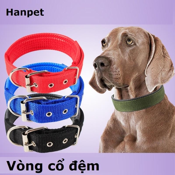 HP>129k -Vòng cổ đệm XXL 4.0x70cm-Vòng cổ chó to kiểu DÂY LƯNG QUÂN ĐỘI (30-40kg)  Vòng cổ đệm khóa xịn-(Màu ngẫu nhiên)
