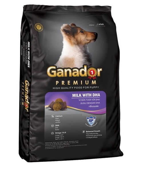 Thức ăn dạng hạt cao cấp GANADOR PUPPY (dành cho chó dưới 1 năm tuổi) - gói 500gr và 1,5kg (hanpet 209b)