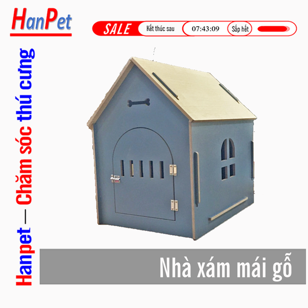 Nhà Gỗ chó - Nhà nhựa mái vòm (Có 2 loại) nhà chó mèo có mái che, có cửa sắt nhò chó gỗ / chuồng chó gỗ / chuồng gỗ nuôi chó