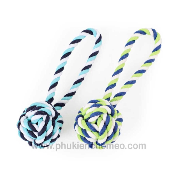 SP206 - Bóng thừng tay cầm ngắn (hanpet 4711516) đồ chơi chó mèo