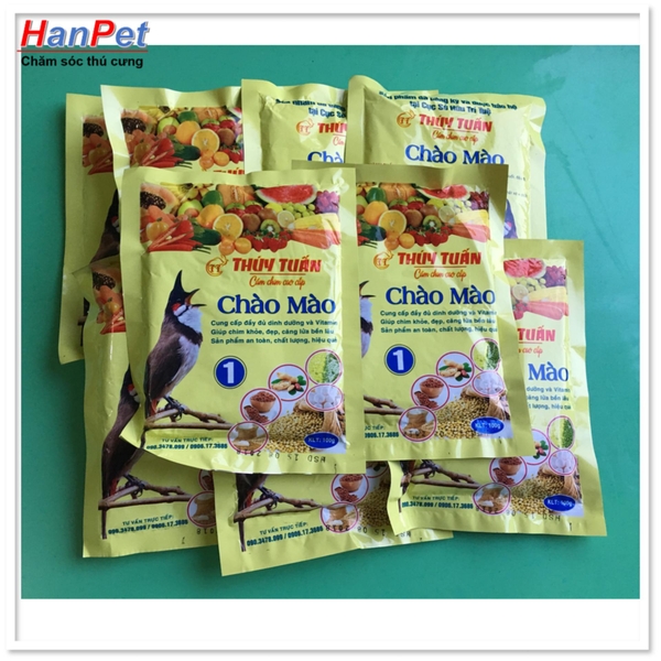 5 gói Cám chim dạng hạt - thức ăn chim CHÀO MÀO- 5 gói x100gr (hanpet 224) - cám dành cho chim cảnh