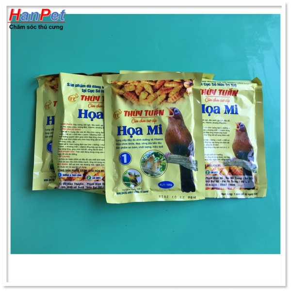 5 gói Cám chim - thức ăn chim hoạ mi - 5 gói x 100gr (hanpet 221b) - cám dành cho chim cảnh