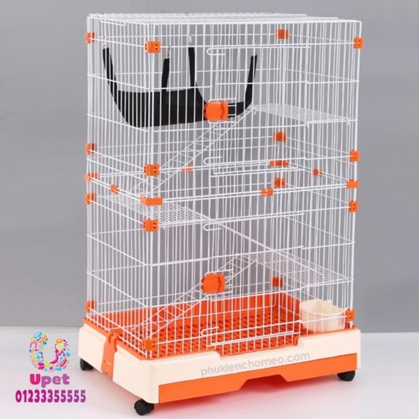 SP1407 - Lồng mèo 3 tấng 73_53_110.5 (4 bánh) ( BP240 ) chuồng mè 3 cấp (hanpet 4711376)