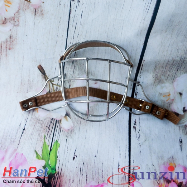 Rọ mõm cho chó -Rọ mõm inox KHÔNG GỈ chó to trên 35kg (size đại) hanpet 375d