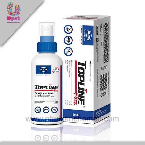 TP005 - Topline phun diệt ký sinh trùng ngoài da - Bọ chét ( loại dùng cho chó) (hanpet 4711657)