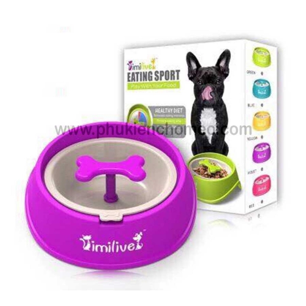 SP1421 - Bát xương xoay (hanpet 4711563) bát ăn chó mèo có trụ giữa bát Size S: 0.4lit
