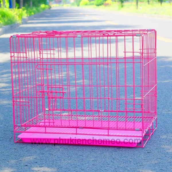 Chuồng nuôi chó mèo Hanpet SD - lồng nuôi chó mèo - chuồng chó - lồng chó gấp gọn sơn tĩnh điện CÓ 4 SIZE (màu ngẫu nhiên)