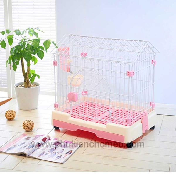 SP1227 - Lồng chó mèo nhựa xịn cao cấp mái nhọn 79x53x72 ( BP233 ) lồng nuôi thú cưng sàn nhựa (hanpet 4711385)