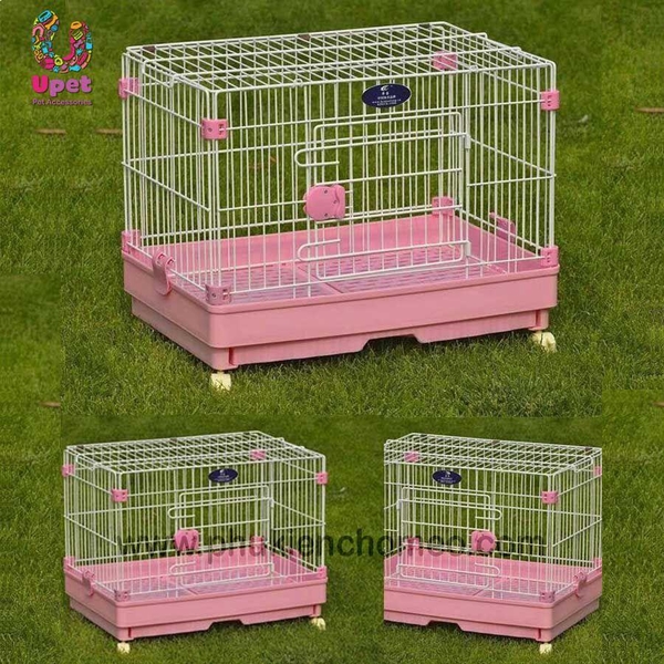 SP1228 - Lồng chó nhựa PD660 (mái bằng) (hanpet 4711464) lồng thú cưng 63x43x48cm