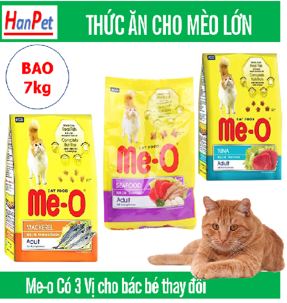 HP -Me-o xá  7kg Thức ăn viên cho mèo lớn - CÁ NGỪ - CÁ THU - HẢI SẢN  dạng bao 7kg thức ăn  mèo trưởng thành (trên 1 năm tuổi)