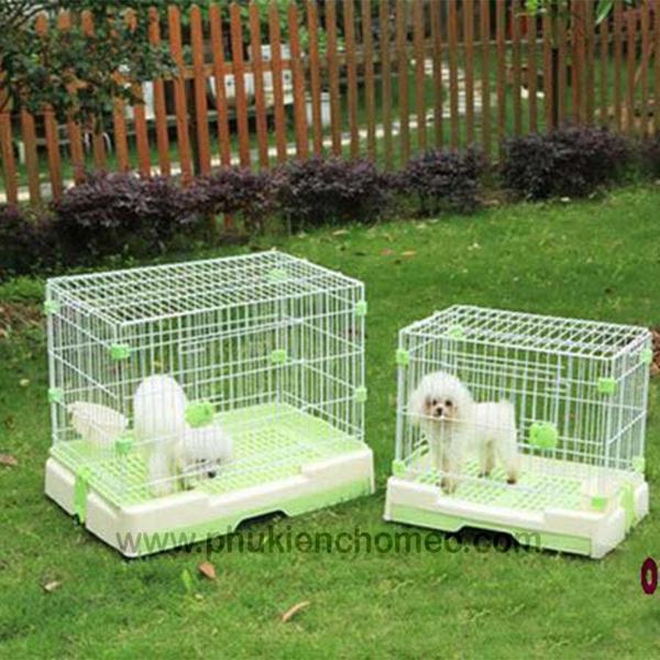 SP1406 - Lồng chó sàn nhựa xịn cao cấp mái bằng 72*53*60 ( BP232 ) (hanpet 4711475) chuồng chó có bánh xe