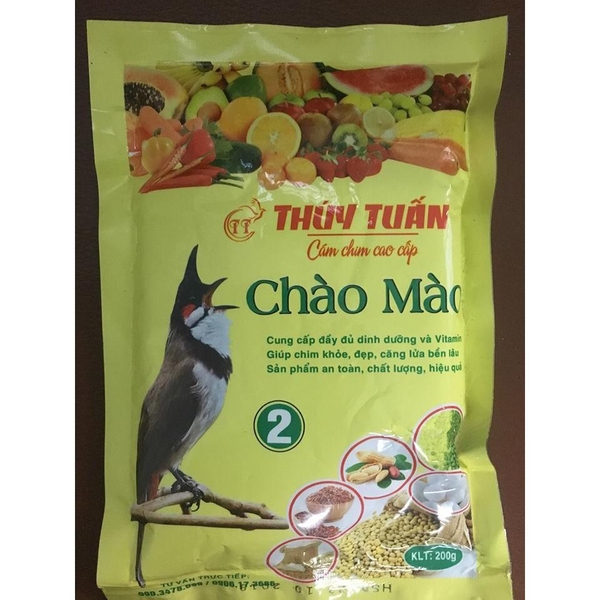 HP- Cám chim - Thức ăn chim CHÀO MÀO THÚY TUẤN  SỐ 2 mỗi GÓI 200gr - cám dành cho chim cảnh-HP10401TC