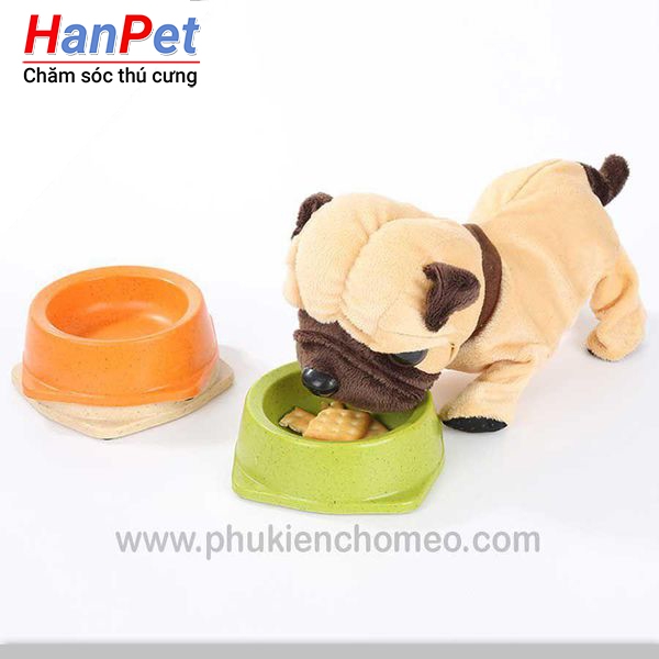 SP73 - Bát 3067 (hanpet 4711752) bát ăn chó mèo tròn đơn có chân đế vuông