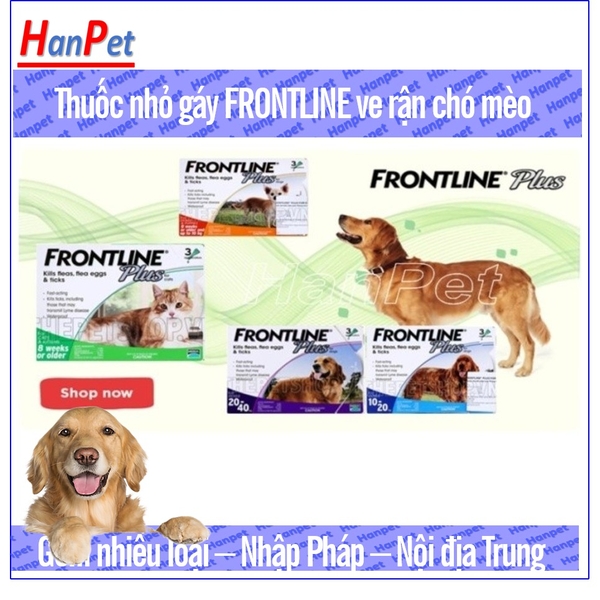 Thuốc Nhỏ gáy trị ve rận FRONTLINE FLUS (Nội địa) Thuốc trị ghẻ chó mèo, chấy rận trị bệnh demodex dạng nhỏ sống lưng
