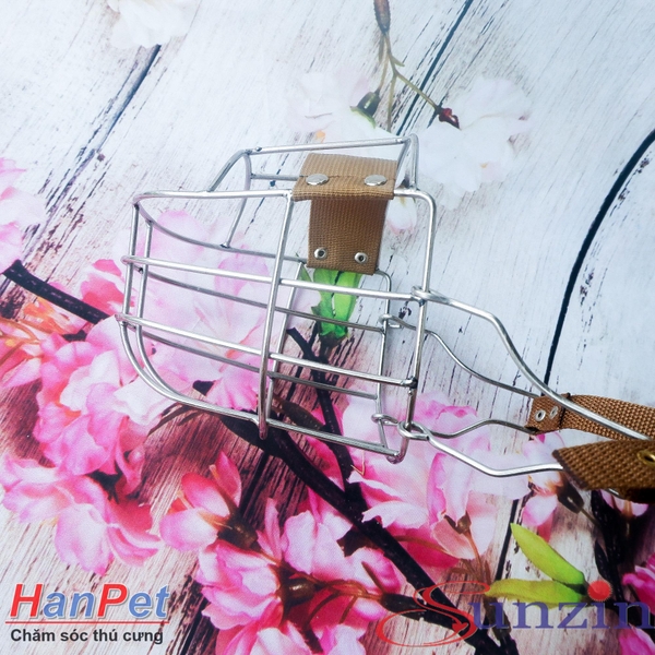 HP-Rọ mõm cho chó  -Rọ mõm inox KHÔNG GỈ chó to trên 35kg (size đại)  375d-HP10477TC