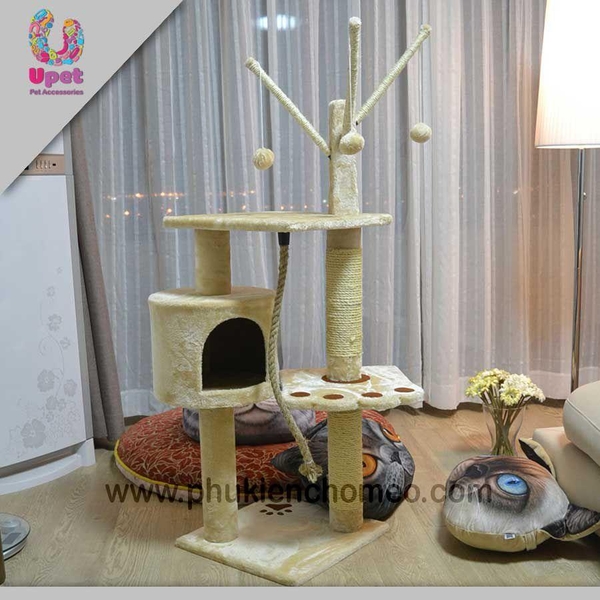 SP1249 -Trụ mèo 4 tầng kèm dây nhiều bộ  phận (hanpet 4711844)
