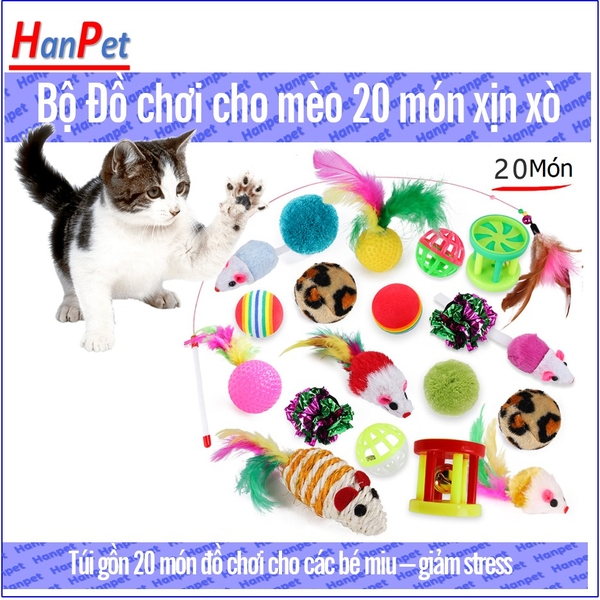 Đồ chơi cho mèo bộ đủ 20 món  cho mèo chơi
