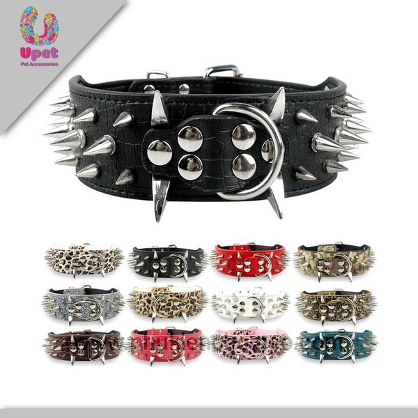 HP>129k -SP670 - Vòng cổ da 3 hàng đinh nhọn – Size M dùng cho chó lớn 30-50kg ( 4711827)-HP10656TC