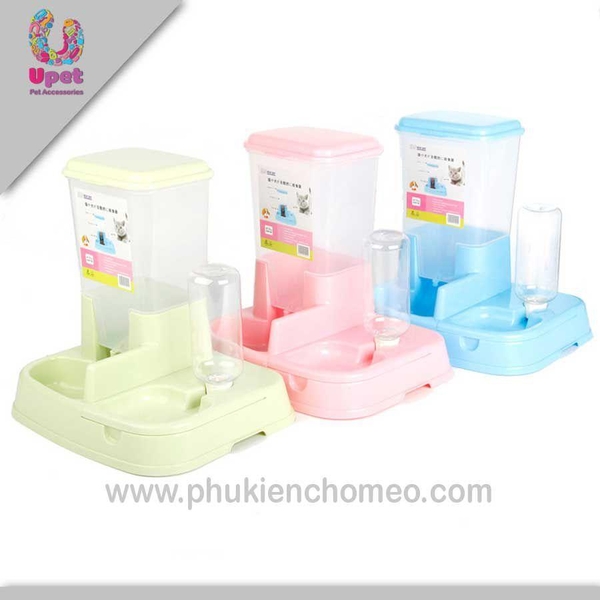 SP1103 - Bát ăn kèm bình uống nước tự động vuông (hanpet 4711820)