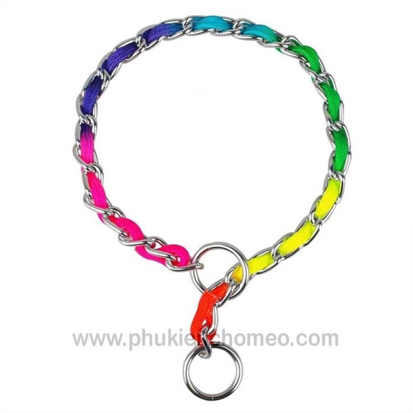SP725 - Vòng cổ 7 sắc xích (hanpet 4711442) vòng cổ chó dạng xích Size 3.0: dài 45cm