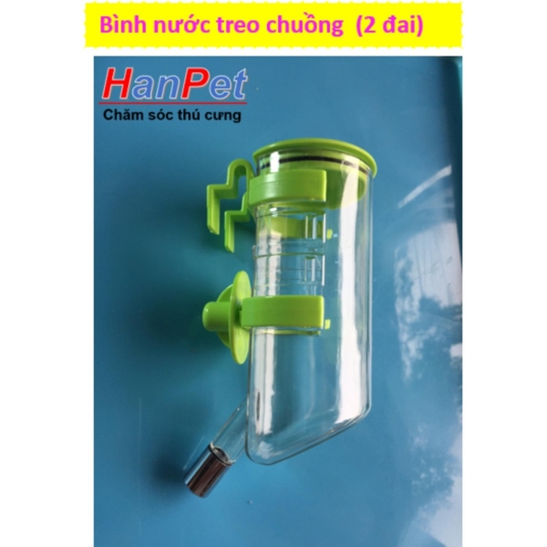 HP-Bình uống nước tự động treo chuồng thú cưng (loại 350ml - 2 đai treo)  382 Bingf uống nước chó / bình uống mè-HP10797TC