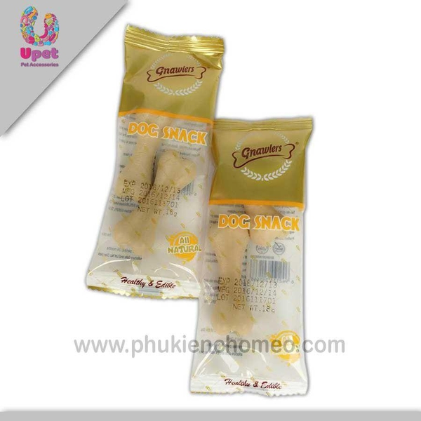 SP 1151_XƯƠNG GNAWLER 2'(2T) (hanpet 4711594) xương cho chó gặm 1 túi 2 xương ống nhỏ trắng sữa