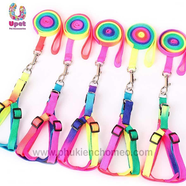 HP-SP277 - Dây dắt 7 sắc yên ngựa ( 4711502) dây dắt chó nhỡ 3-7kg-HP10728TC