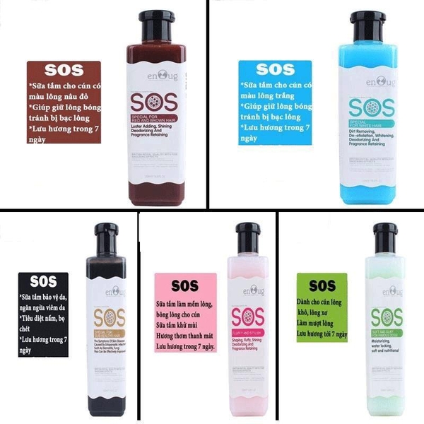 HP -(Combo 6 chai mỗi chai 530ml) Sữa Tắm SOS cao cấp ĐỦ MÀU (dùng cho mọi loại chó mèo) ( 366d) (sỉ)-HP10766TC