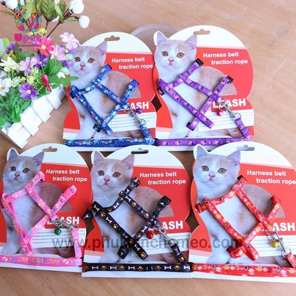 SP1315 - Dây mèo in hoa (hanpet 4711495) dây dắt chó mèo từ 3-7kg
