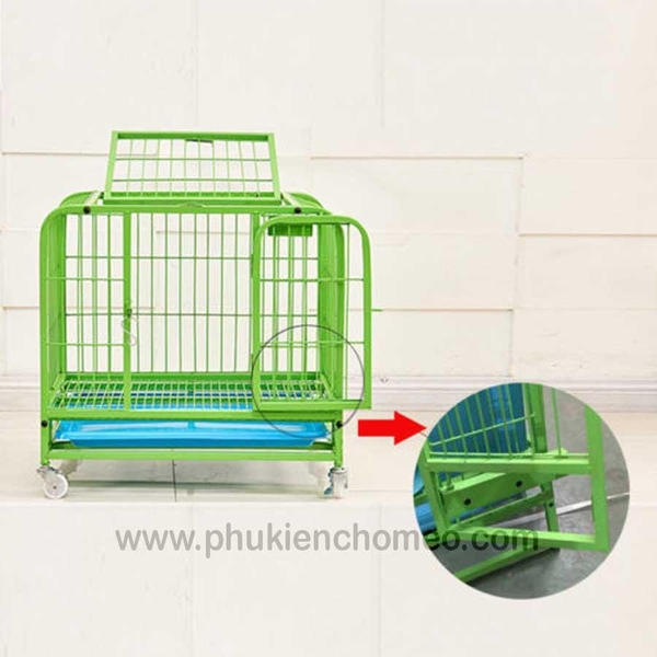 SP1187- Lồng nuôi chó sơn tĩnh điện YD60 - YD80- YD95 (Nan vuông dày) (hanpet 4711897) MÀU NGẪU NHIÊN chuồng chó / lồng chó / ổ chó / nhà chó mèo / lồng thú cưng