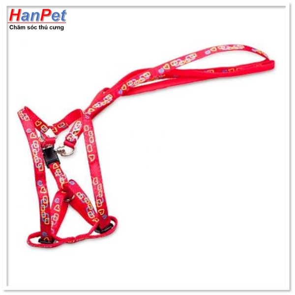 HP-Dây dắt chó mèo + dây yếm đai yên ngựa cho chó mèo từ 4-7kg ( 346)-HP10460TC