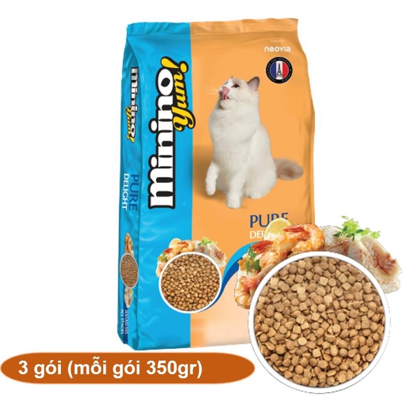 HP -(3 Gói mỗi gói 350gr) Minino Yum ( BLISK mới ) - Thức ăn viên cao cấp cho mèo mọi lứa tuổi - ( 203) thức ăn d-HP10353TC
