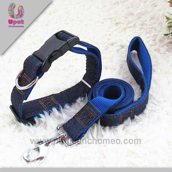 SP1201 - Dây dắt chó vòng cổ vải bò (Size 1.0 : vòng cổ từ 18~26cm) (hanpet 4711900)