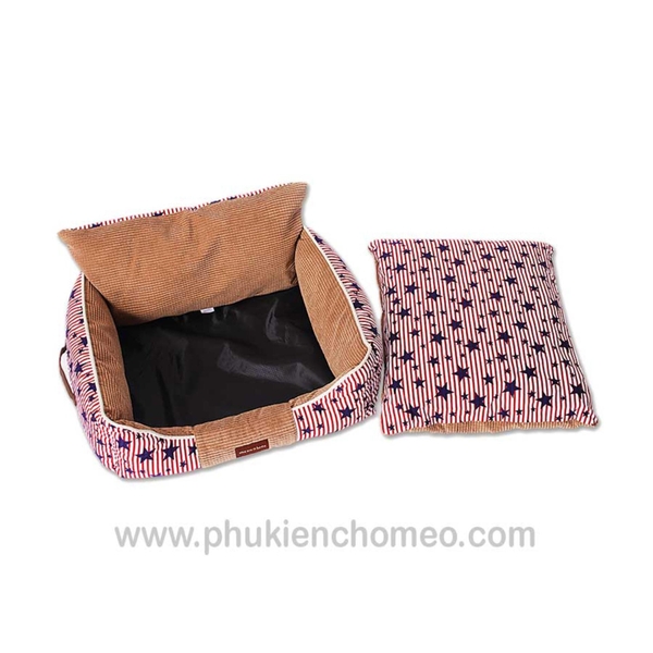 SP1473 - Đệm chữ nhật cao cấp size S 50*40*17cm (mẫu đa giác) (hanpet 4711443) đệm chó mèo