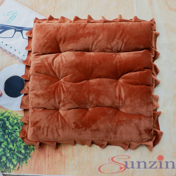 Nệm ngủ màu nâu hình vuông, thảm ngủ ấm áp cho thú cưng - ổ chó, ổ mèo size L - kích thước 62x62cm cao 3cm (hanpet 611c)