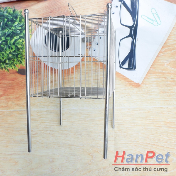 HP-Lồng tắm chim khuyên - lồng chuột hamster 100%  inox không gỉ sét ( longtam) chuồng chim / lồng nuôi chuột ha-HP10421TC