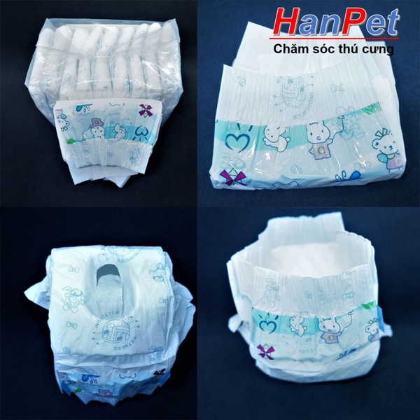 HP-10 miếng bỉm quần chó mèo cao cấp dạng dán( loại dành cho chó cái và mèo các loại)size S từ 2-5kg loại siêu thấm / băng vệ sinh chó /