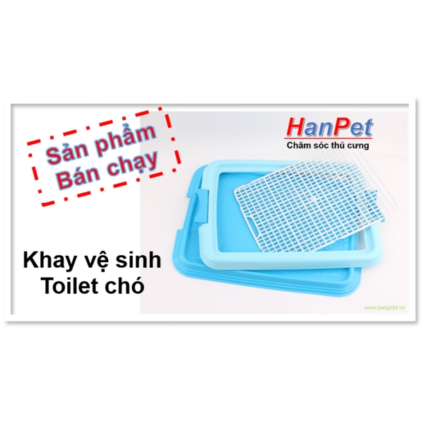 Khay vệ sinh cho chó (màu ngẫu nhiên) dạng lưới cải tiến (hanpet 377b)+ Tặng 3 tấm lót chuồng, sàn xe