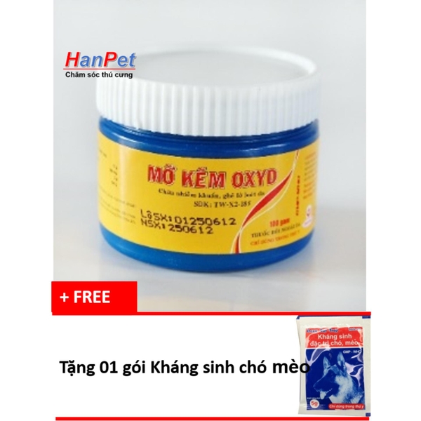 MỠ KẼM OXYD (hanpet 305) - tặng 1 gói phòng bệnh chó mèo