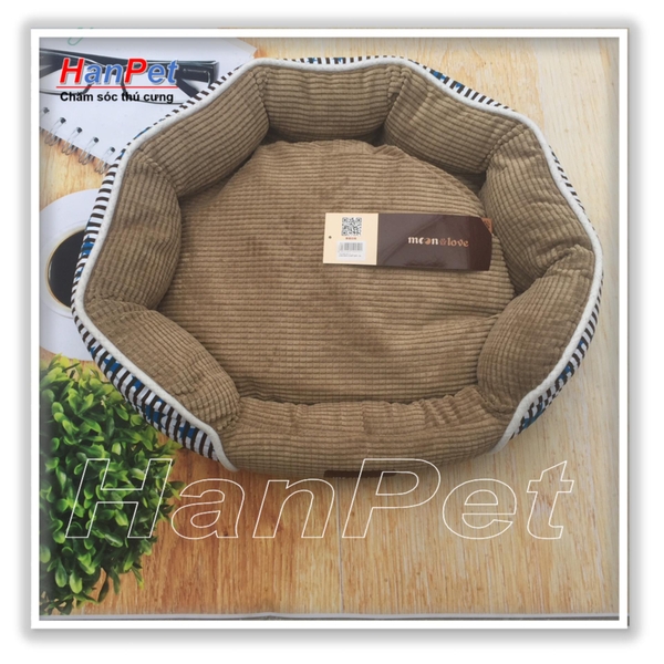 Nệm ngủ hình bát giác, thảm ngủ ấm áp cho thú cưng - ổ chó, ổ mèo size M - kích thước 50x55x15 (hanpet 611)