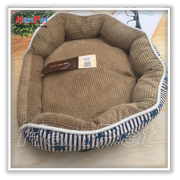 Nệm ngủ hình bát giác, thảm ngủ ấm áp cho thú cưng - ổ chó, ổ mèo size L - kích thước 65x60x19 (hanpet 611b) nệm chó / nhà nệm chó mèo / đệm chó / thảm chó mèo