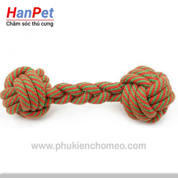 SP859 Đồ chơi chó mèo - Bóng thừng 2 đầu (hanpet 4711813)